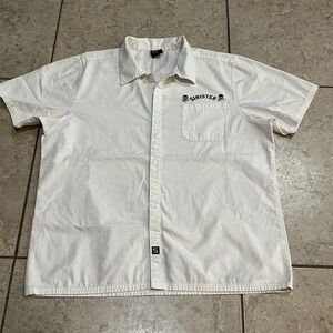 Sinister Brand White Short Sleeve Shirt Men’s XXLarge Skulls‎ Snake